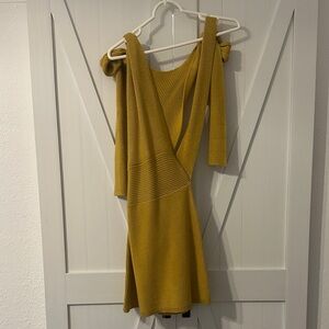 Free People Criss Cross Back Mustard Dress